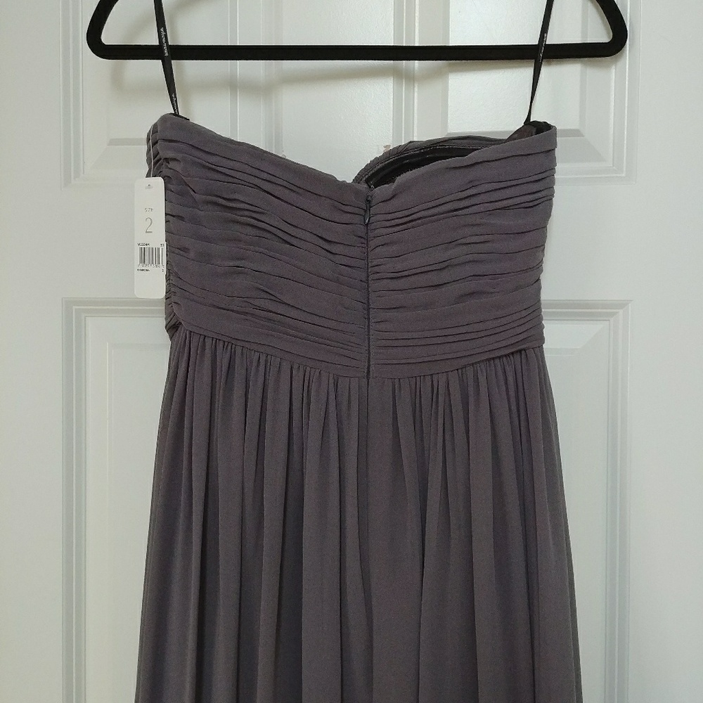 **NWT SIZE 2: Donna Morgan | Charcoal Prom/Formal Dress - Picture 6 of 8